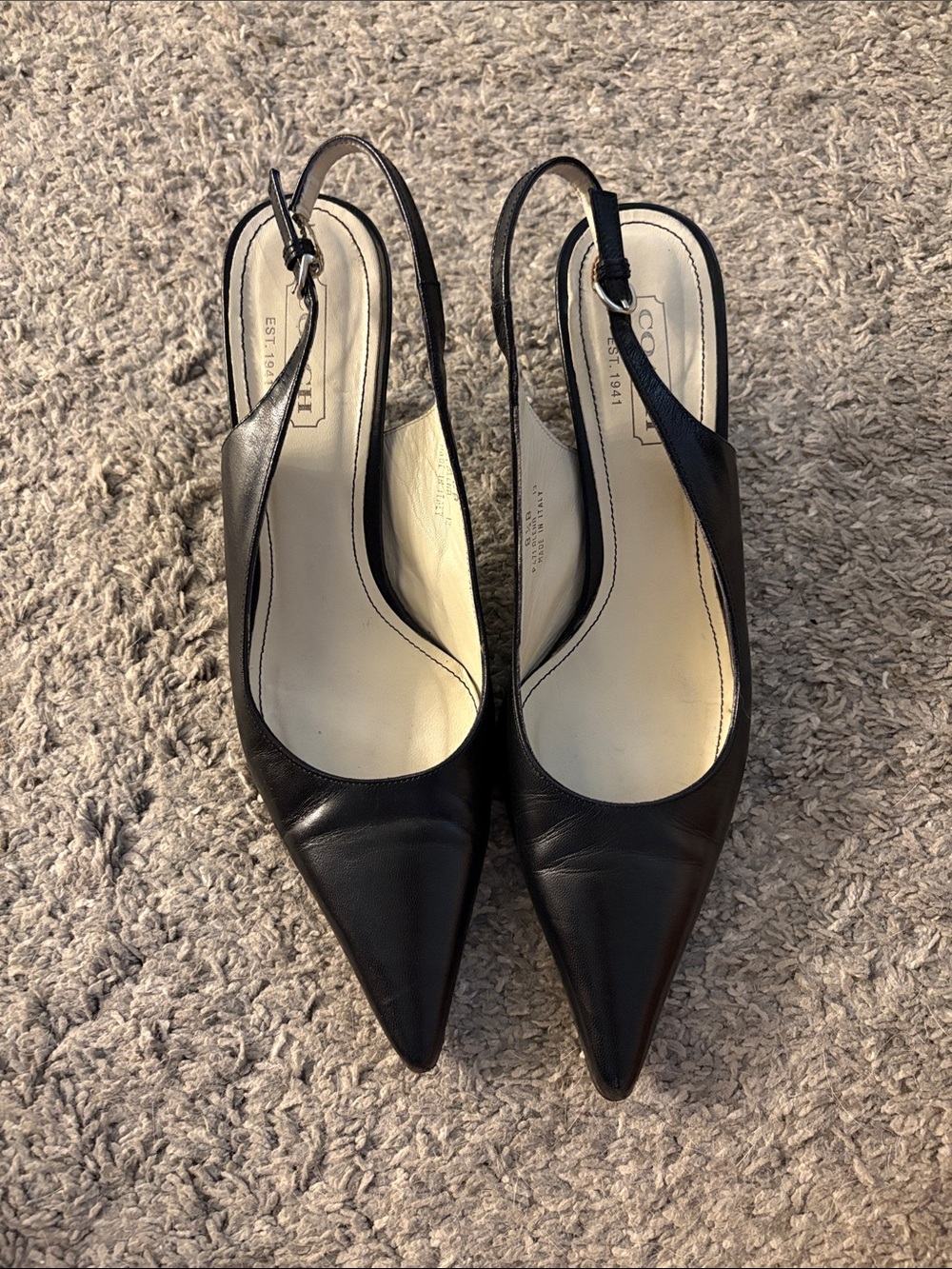 Vintage Coach slingback kitten heels